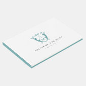 Bruiloft Gastenboek Monogram Crest Turquoise (Hoek)
