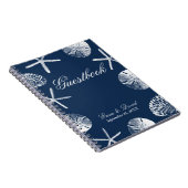 Bruiloft Gastenboek | Navy Blue Beach thema zeesch Notitieboek (Rechterzijde)