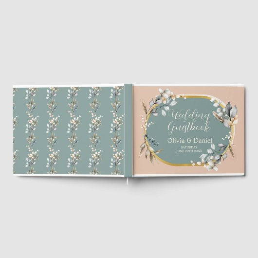 Bruiloft Gastenboek Neutrals Katoen Blauwgroen Bla (Volledig)