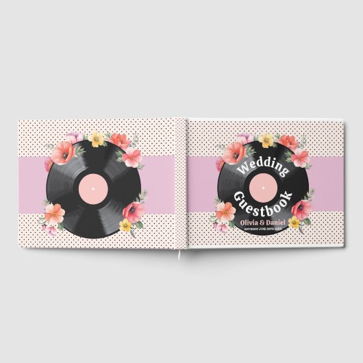 Bruiloft Gastenboek Record Muziek Florals 1950s (Volledig)