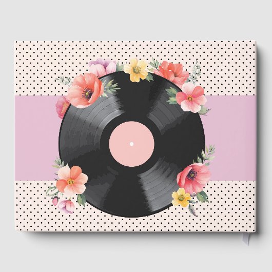 Bruiloft Gastenboek Record Muziek Florals 1950s (Achterkant)