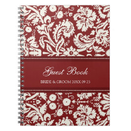 Bruiloft Gastenboek Red Damask Notitieboek