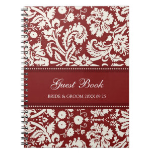 Bruiloft Gastenboek Red Damask Notitieboek