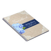 Bruiloft Gastenboek | Rustieke Hydrangea Kant & Bu Notitieboek (Rechterzijde)