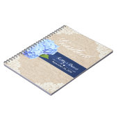 Bruiloft Gastenboek | Rustieke Hydrangea Kant & Bu Notitieboek (Linkerzijde)