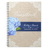 Bruiloft Gastenboek | Rustieke Hydrangea Kant & Bu Notitieboek (Voorkant)