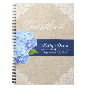 Bruiloft Gastenboek Rustieke Hydrangea Kant & Bu Notitieboek