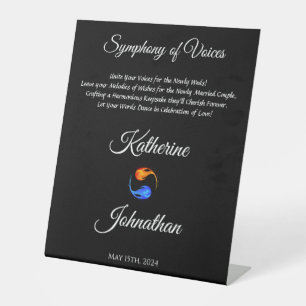 Bruiloft Gastenboek Sign-Symphony of Voices- Reclamebord Met Voetstuk