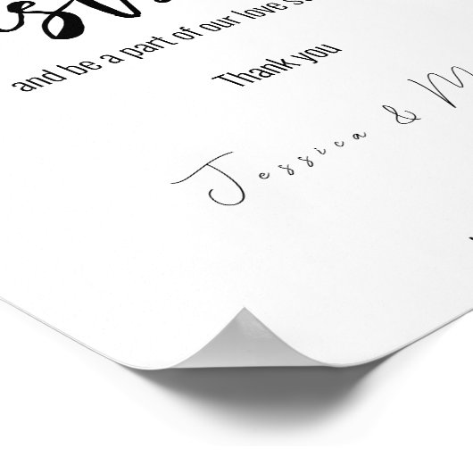 Bruiloft gastenboek teken Minimalist Elegant Poster (Hoek)