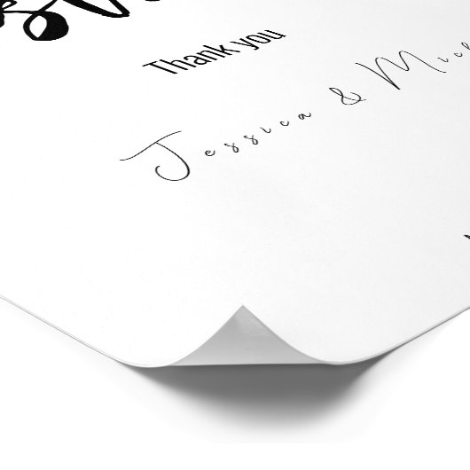 Bruiloft gastenboek teken Minimalist Elegant Poster (Hoek)