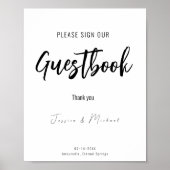 Bruiloft gastenboek teken Minimalist Elegant Poster (Voorkant)