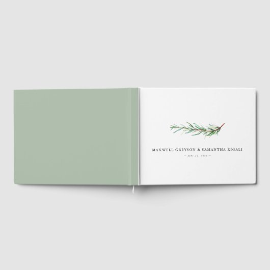 Bruiloft Gastenboek Waterverf Botanische Rozemarij (Volledig)