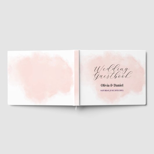 Bruiloft Gastenboek Waterverf Peach Wash Soft (Volledig)