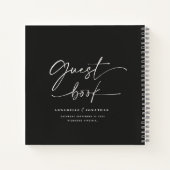 Bruiloft gastenboek zwart minimaal modern notitieboek (Achterkant)