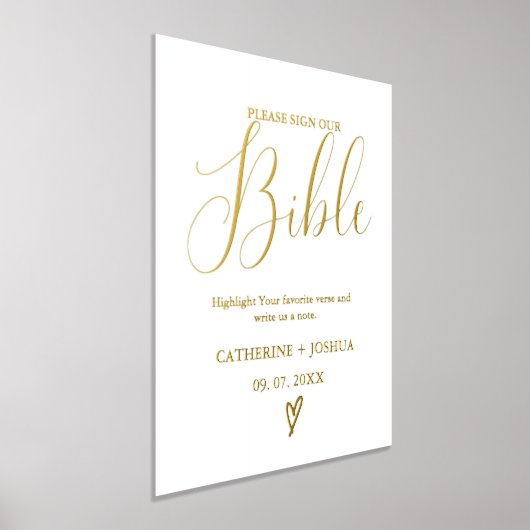 Bruiloft Gastenbord teken, bijbel gastenboek teken (Laagn)