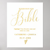 Bruiloft Gastenbord teken, bijbel gastenboek teken (Voorkant)