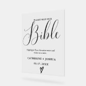 Bruiloft Gastenbord teken, bijbel gastenboek teken Acryl Bord (Hoek)