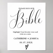 Bruiloft Gastenbord teken, bijbel gastenboek teken Poster (Voorkant)