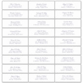 Bruiloft Gastnamen Adres Marine Blauw Script Sticker (Voorkant)