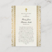 Bruiloft gebed Kaart orthodox Christelijk icoon Plaatskaartje (Achterkant)