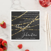 Bruiloft Gedicht Dank Bloemen Gouden Naam Datum Zw Servet (Insitu)