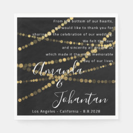 Bruiloft Gedicht Dank Bloemen Gouden Naam Datum Zw Servet