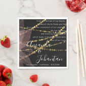 Bruiloft Gedicht Dank Bloemen Gouden Naam Roos Zwa Servet (Insitu)