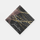 Bruiloft Gedicht Dank Bloemen Gouden Naam Roos Zwa Servet (Hoek)