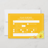 Bruiloft geel goudsbloem bloemen hand waterverf RSVP kaartje (Achterkant)