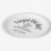 💍 bruiloft geestig minimalistisch elegant papieren bordje (Gekanteld)