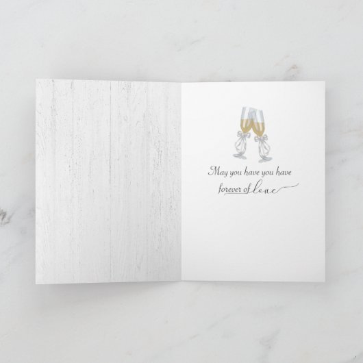 Bruiloft Gefeliciteerd Birch Scroll met Ivy Kaart (Binnen)