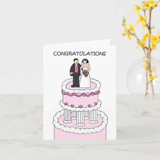 Bruiloft Gefeliciteerd bruid en bruidegom Kaart (Gele Bloem)