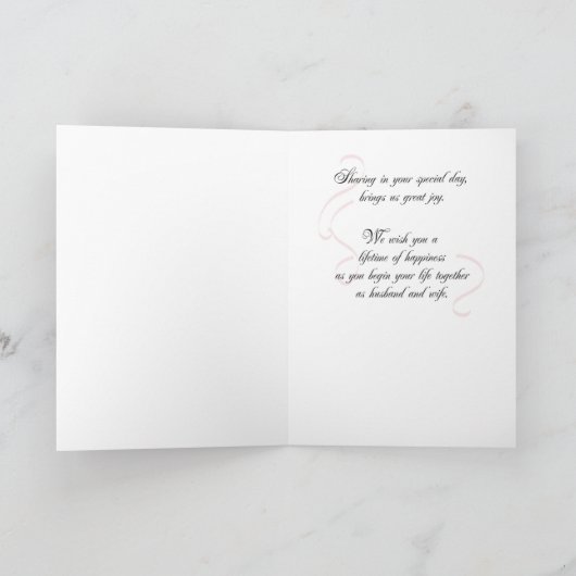 Bruiloft gefeliciteerd dochter en "zoon" kaart (Binnen)