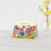 Bruiloft gefeliciteerd en beste wensen kaart (Gele Bloem)