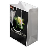 Bruiloft gefeliciteerd geschenk tas medium cadeauzakje (Achterkant Gekanteld)