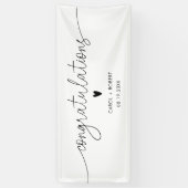 Bruiloft Gefeliciteerd Handschrift Typografie Spandoek (Verticaal)