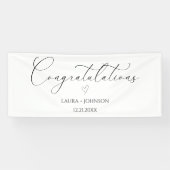 Bruiloft Gefeliciteerd Handschrift Typografie Spandoek (Horizontaal)