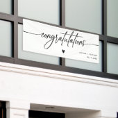 Bruiloft Gefeliciteerd Handschrift Typografie Spandoek (Buitenkant Gebouw)