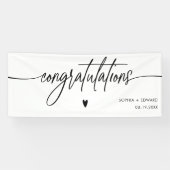 Bruiloft Gefeliciteerd Handschrift Typografie Spandoek (Horizontaal)