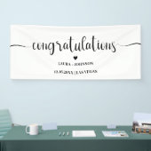 Bruiloft Gefeliciteerd Handschrift Typografie Spandoek (Beurs)