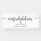 Bruiloft Gefeliciteerd Handschrift Typografie Spandoek (Horizontaal)