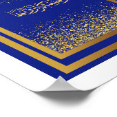 Bruiloft Gefeliciteerd in het Arabisch in blauwe k Poster (Hoek)