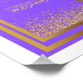 Bruiloft Gefeliciteerd in het Arabisch in Paarse k Poster (Hoek)