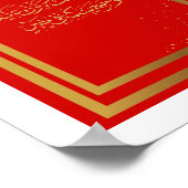 Bruiloft Gefeliciteerd in het Arabisch in rode kle Poster (Hoek)