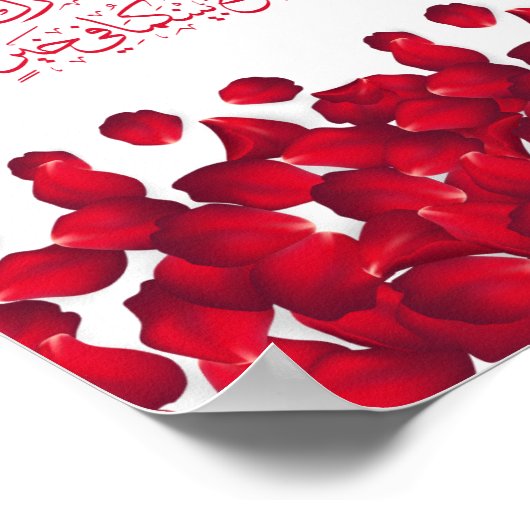 Bruiloft Gefeliciteerd in het Arabisch in rode kle Poster (Hoek)