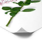 Bruiloft gefeliciteerd in rode kleur en een Roos Poster (Hoek)