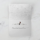 Bruiloft gefeliciteerd met berkenboom scroll kaart (Binnen)