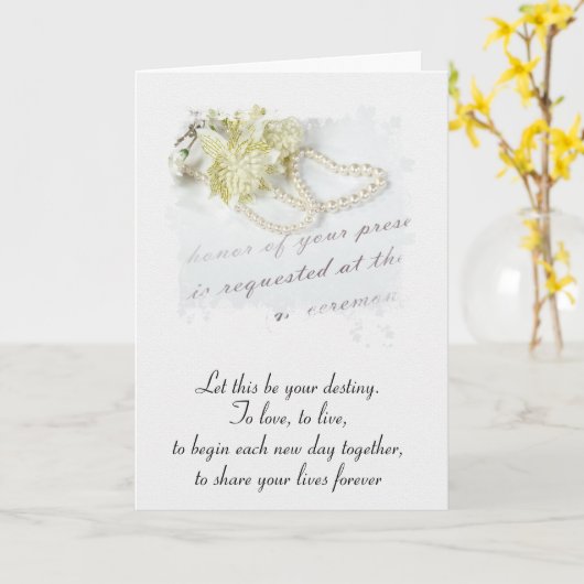 Bruiloft Gefeliciteerd met Pearl Heart Kaart (Gele Bloem)