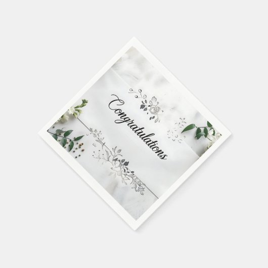 Bruiloft gefeliciteerd papier servet (Hoek)