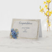 Bruiloft Gefeliciteerd Tiny Blue Flowers Kaart (Gele Bloem)